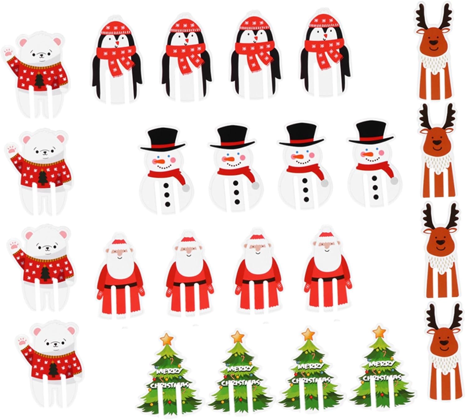 Kerstversieringen 24 Stuks Cartoon Papieren Kaarten Wijn Kerstfeestdecoraties Willekeurige Stijl