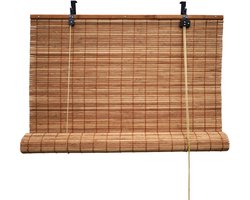 Bamboebaas® bamboe rolgordijn Fedde - Bruin - 110x220 cm - Natuurlijke look - Zonwerend - Duurzaam bamboe - Lichtdoorlatend - Geschikt voor