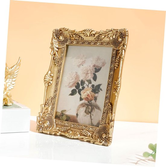 Vintage Gouden Sculptuur Photo Frame voor Wanddecoratie Stijl Antieke Fotolijst voor Woonkamer Bureau Vastleggen van Uw Precious Memories — afbeelding 3