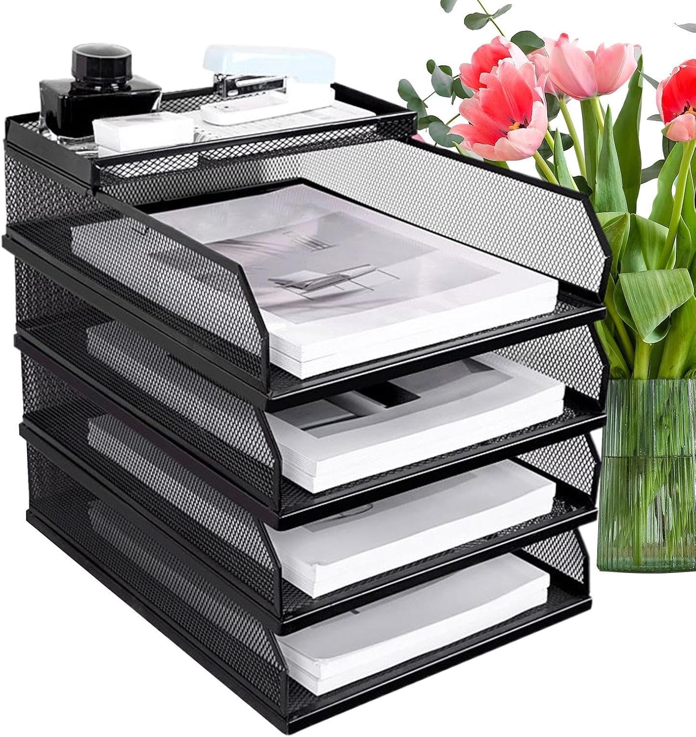 Papier Organizer Voor Bureau Stapelbaar Opbergrek Voor Mappen En Documenten