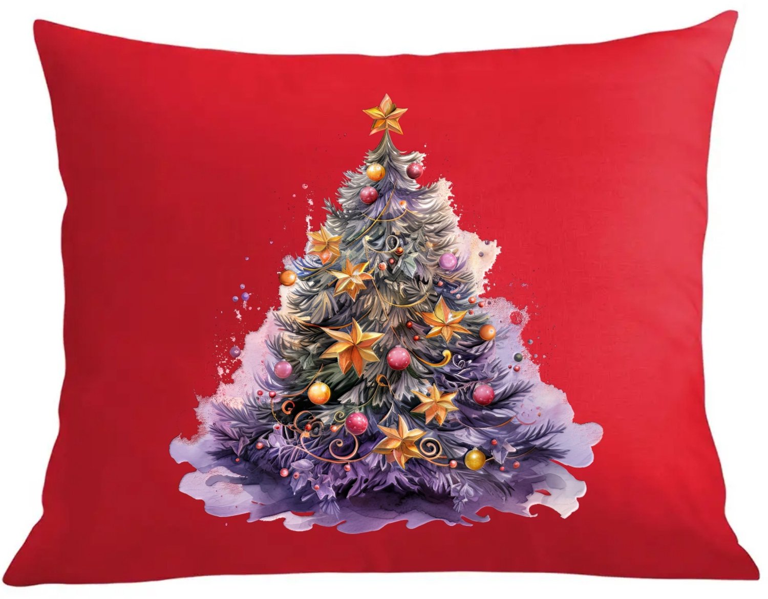 Kerst Kussenhoes met Vulling - Kerstboom Design - Diverse Kleuren