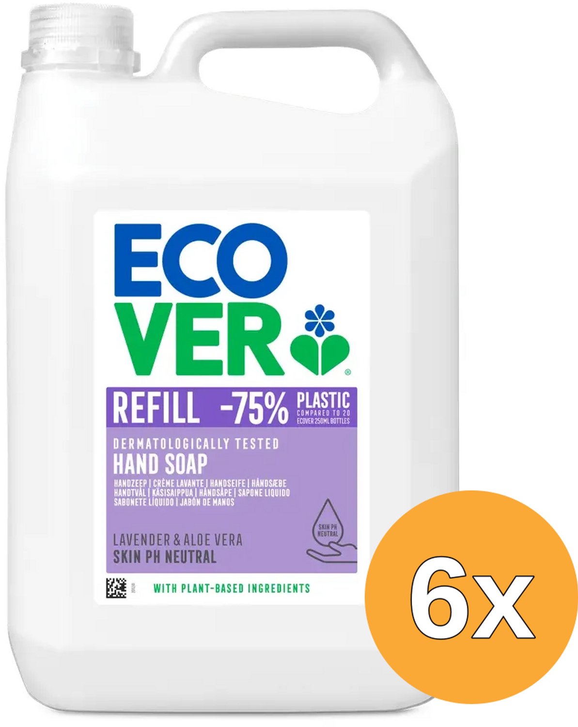 6x Ecover Handzeep Lavendel & Aloe Vera (5000 ml)