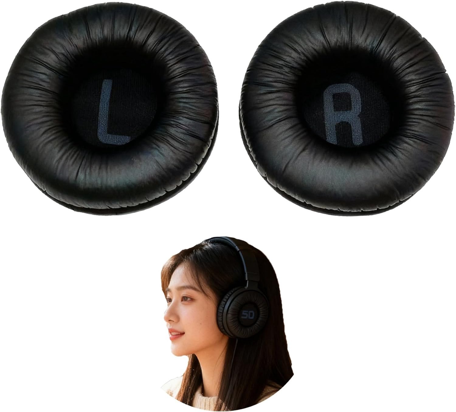 Vervangende Oorkussens voor Draadloze Hoofdtelefoons, Comfortabel, Verbeter Geluidskwaliteit, Elegant Ontwerp, Geschikt voor JBL T500BT, T450BT en TUNE600BTNC