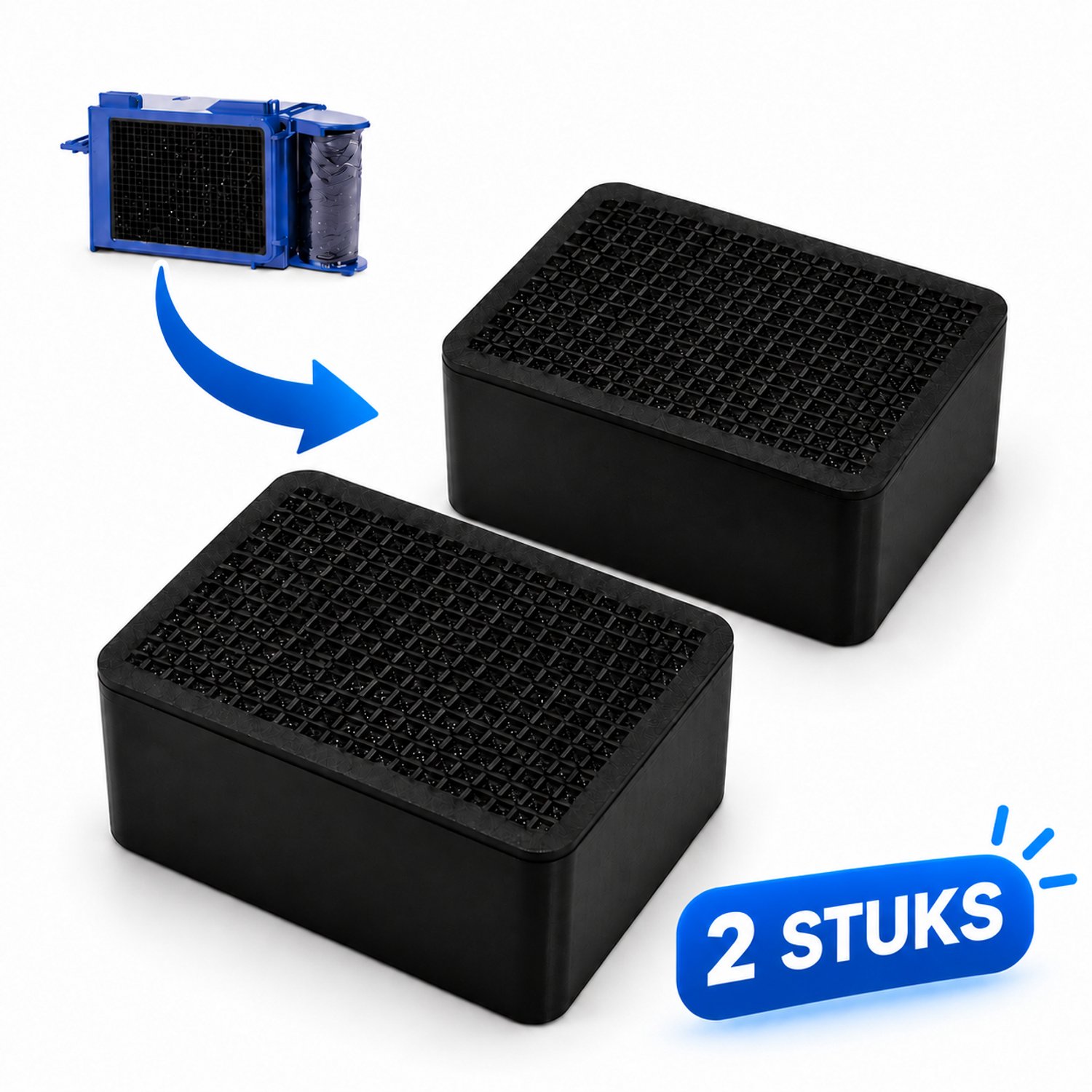 Huubsolutions Actief koolstoffilter geschikt voor Geberit DuoFresh - 2 Stuks - Geschikt voor DuoFix - WC Filter - Zoals Type 3 - Verwijderd nare geurtjes - Gemakkelijke montage