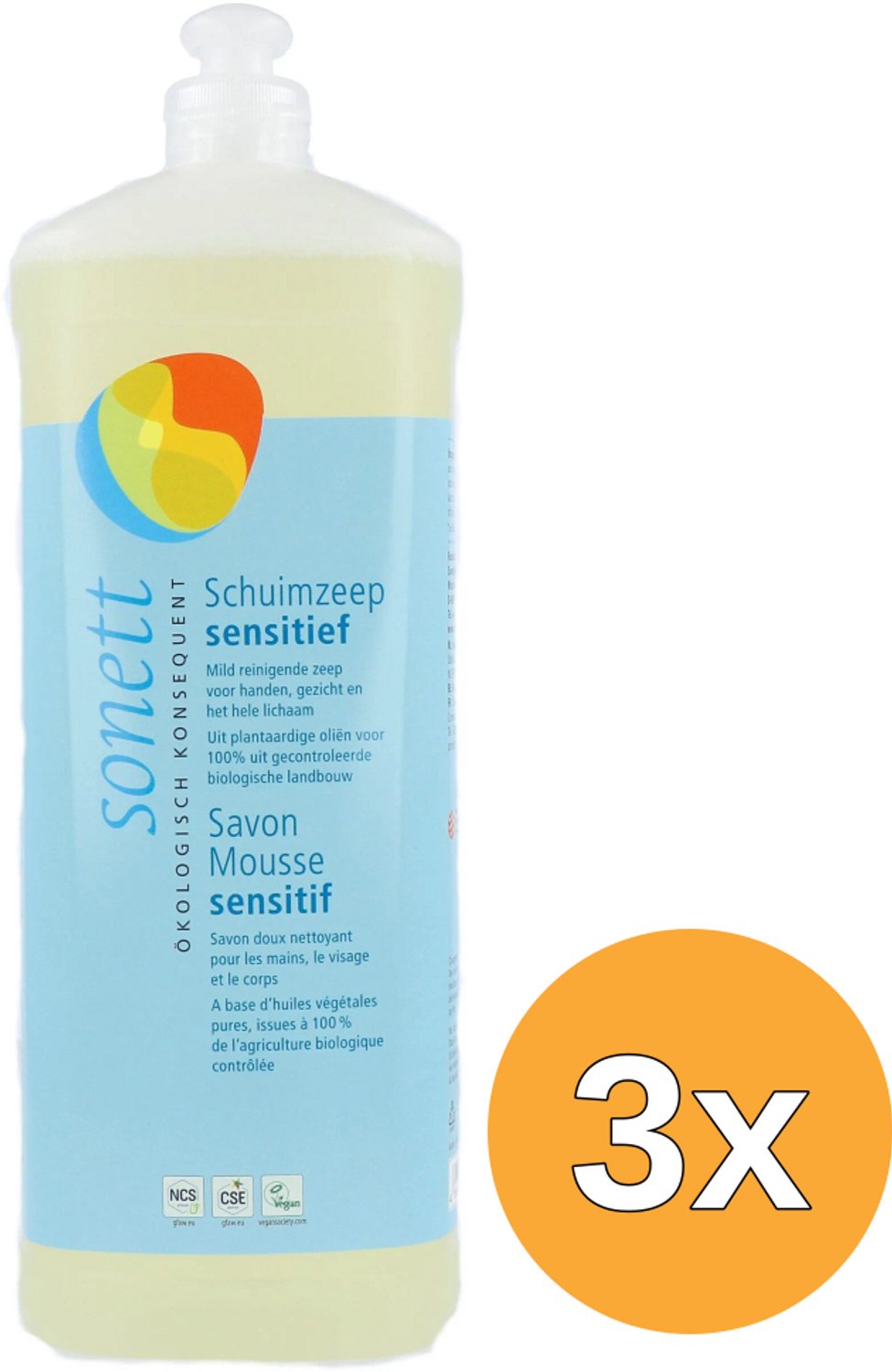 3x Sonett Schuimzeep Sensitief Navulverpakking (1000 ml)
