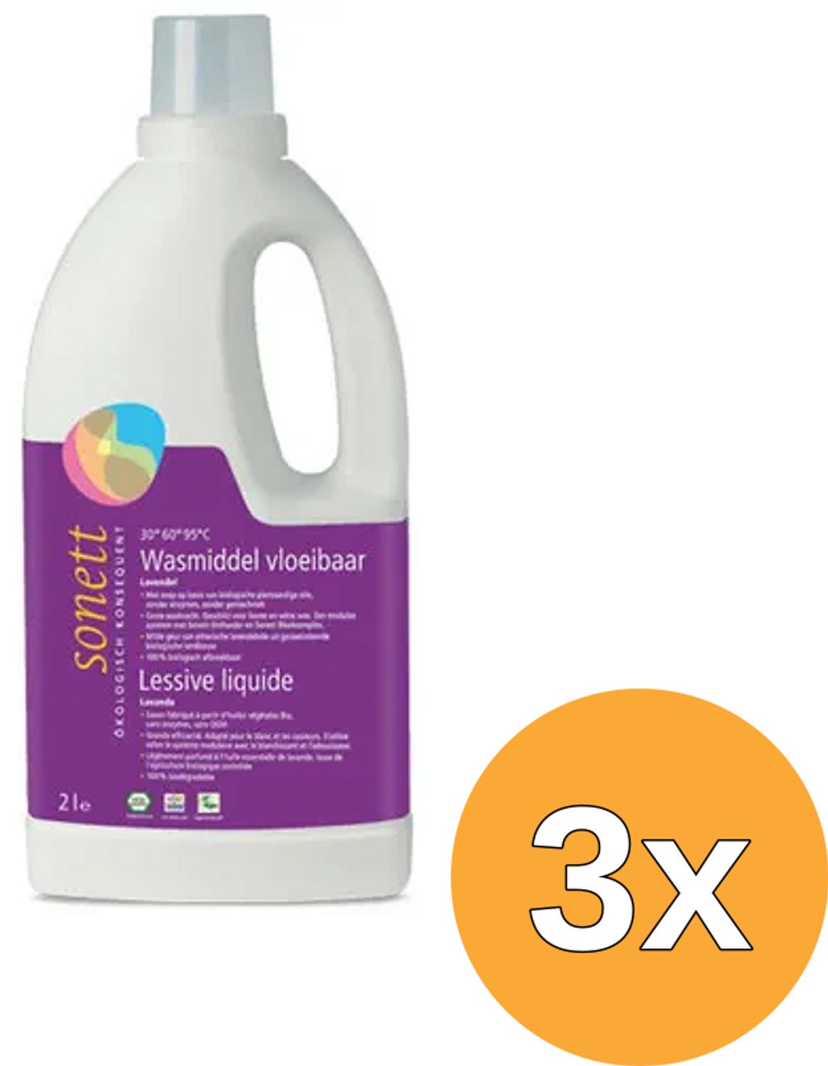 3x Sonett Wasmiddel Vloeibaar Lavendel (2000 ml)