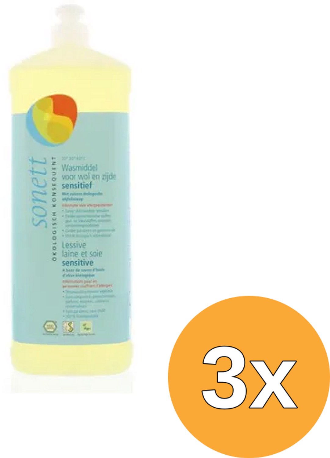 3x Sonett Wasmiddel Wol & Zijde Sensitive (1000 ml)