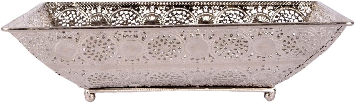 Sieradenbox 28x17x6cm - Luxe Zilver Metaal - Elegant Design - Perfect voor Opslag van Sieraden - ShopVlot