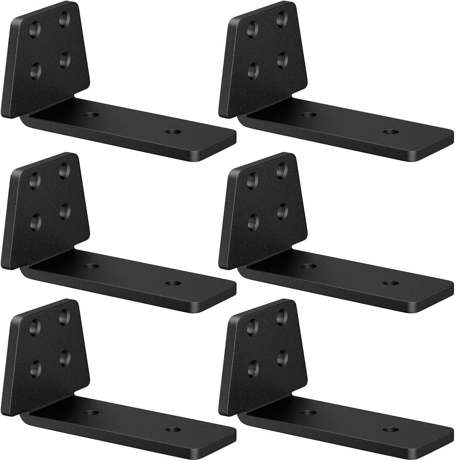 6 Stuks Zwevende Plankdragers, Wandgemonteerde Plankdragers 10cm, Zwart - ShopVlot