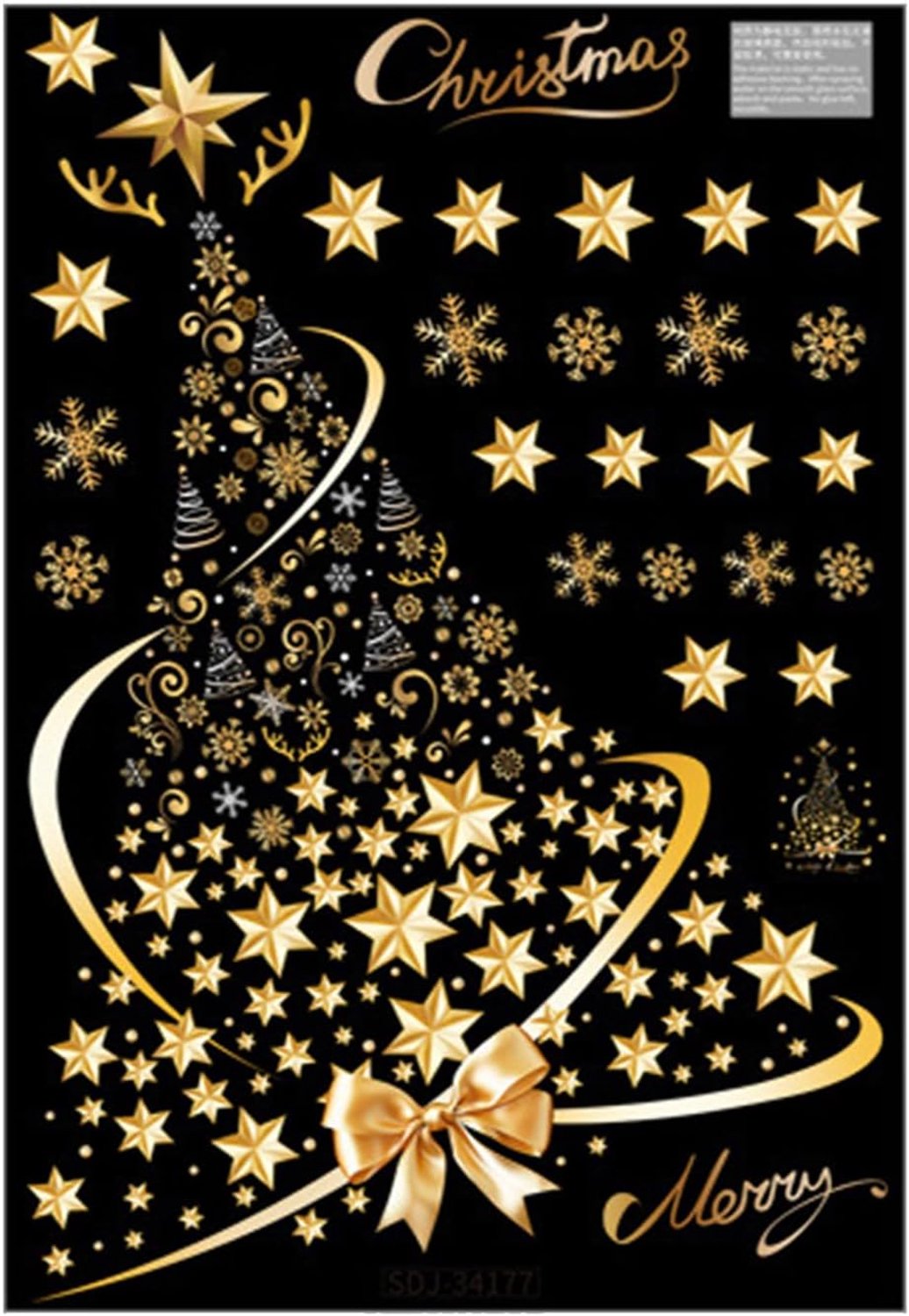Winter Raamstickers Herbruikbare Kerstfeestdecoratie