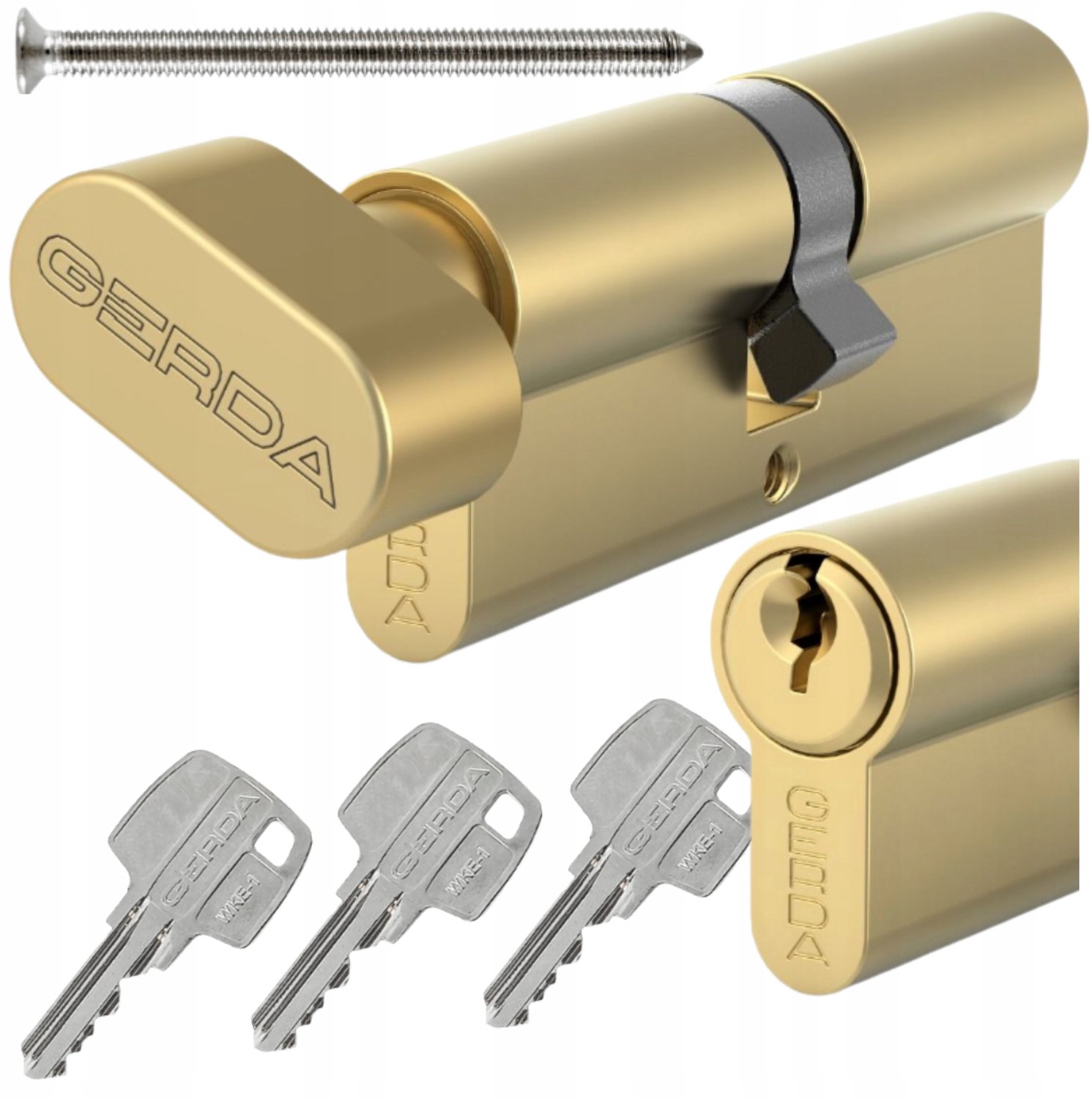 Gerda Messing Cilinder 30/50mm met Knop - Deurslot Inclusief 3 Sleutels