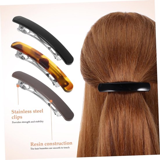 3 Stuks Mode Haarclips Verstelbare Metalen Barrettes voor Vrouwen Ponytail Clips Leopard Koffie Zwart Duurzaam Elegant Haar Accessoire — afbeelding 3