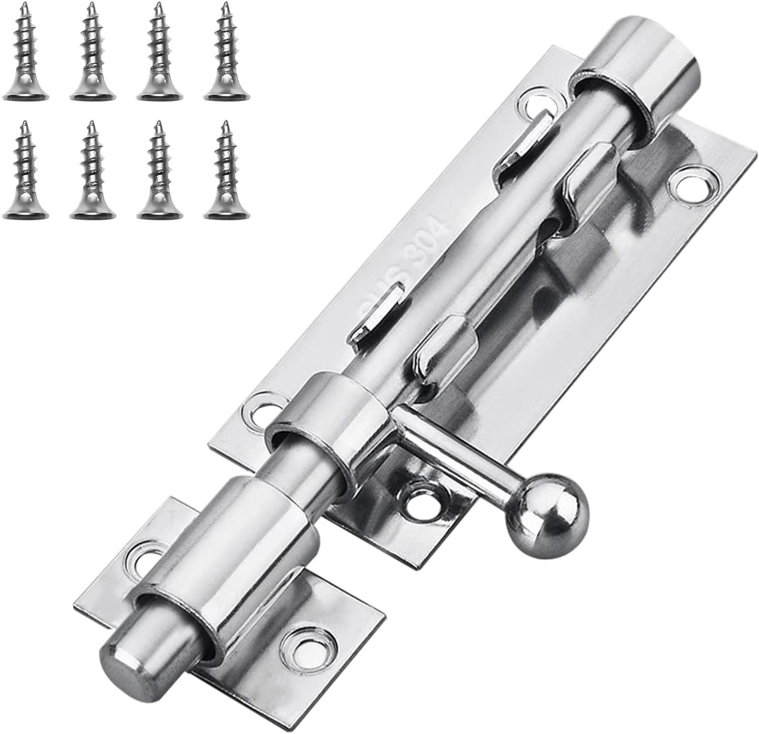 Veilige schuifpoortsluiting met hangslot - 105mm zilver, duurzaam en weerbestendig, ideaal voor tuin en schuur
