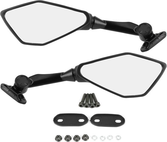 lyrlody Motorcycle Achteruitkijkspiegels ABS Metaal Glas Montage — afbeelding 3