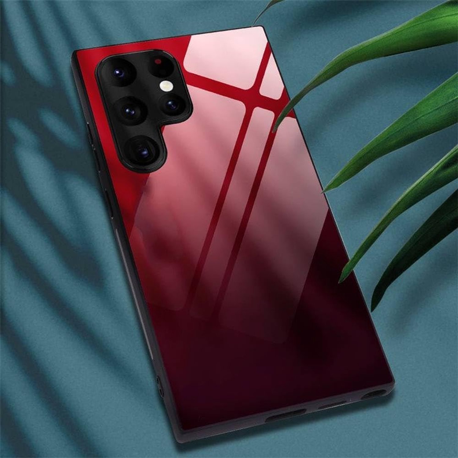 Luxe gehard glazen telefoonhoesje voor Samsung Galaxy S25 S24 S23 S22 S21 S20 S10 Plus Note 10 20 Ultra schokbestendige hoes, rood zwart, voor Samsung S25Plus