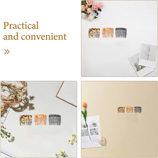 6 Stuks Delige Compacte Luipaardprint Haarkam Draagbare Zijkam voor Vrouwen Meisjes Retro Stylingtool met Dierlijke Patronen voor Dagelijks Gebruik School Kantoor — afbeelding 5