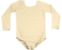 furein Dansshirt voor ballet, gymnastiek, klassiek, elastisch, voor meisjes, lange mouwen, ronde hals, 4 jaar, vlees