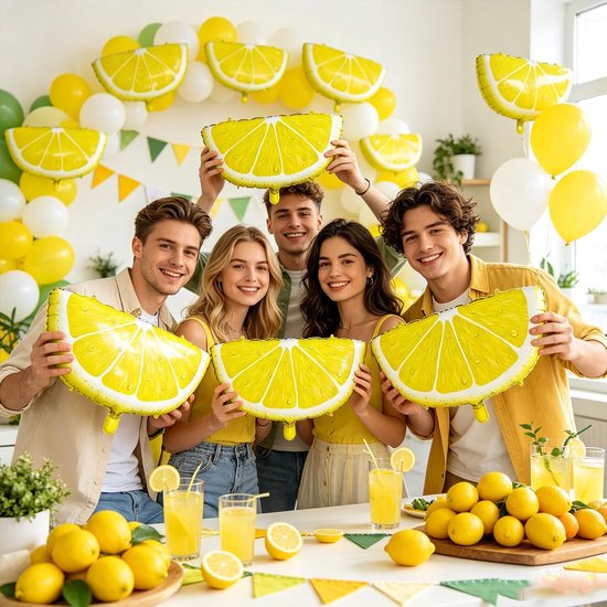 6 stuks citroenfolieballon voor zomerfeest, feestdecoratie met fruitthema — afbeelding 3