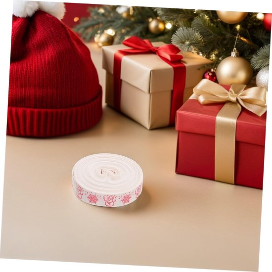 2 Stuks Kerstlinten Katoen Breed Yards Sneeuwvlok Ontwerp Herbruikbaar Kleurecht Geschikt voor Kerstdecoraties Buiten DIY Cadeaus Kransen Boomversiering — afbeelding 3