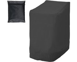 Jokapy Tuinstoelhoes voor 6 stoelen, 210D Oxford stapelstoelafdekking (1), Zwart, Waterdicht, Winddicht, UV-bestendig - ShopVlot