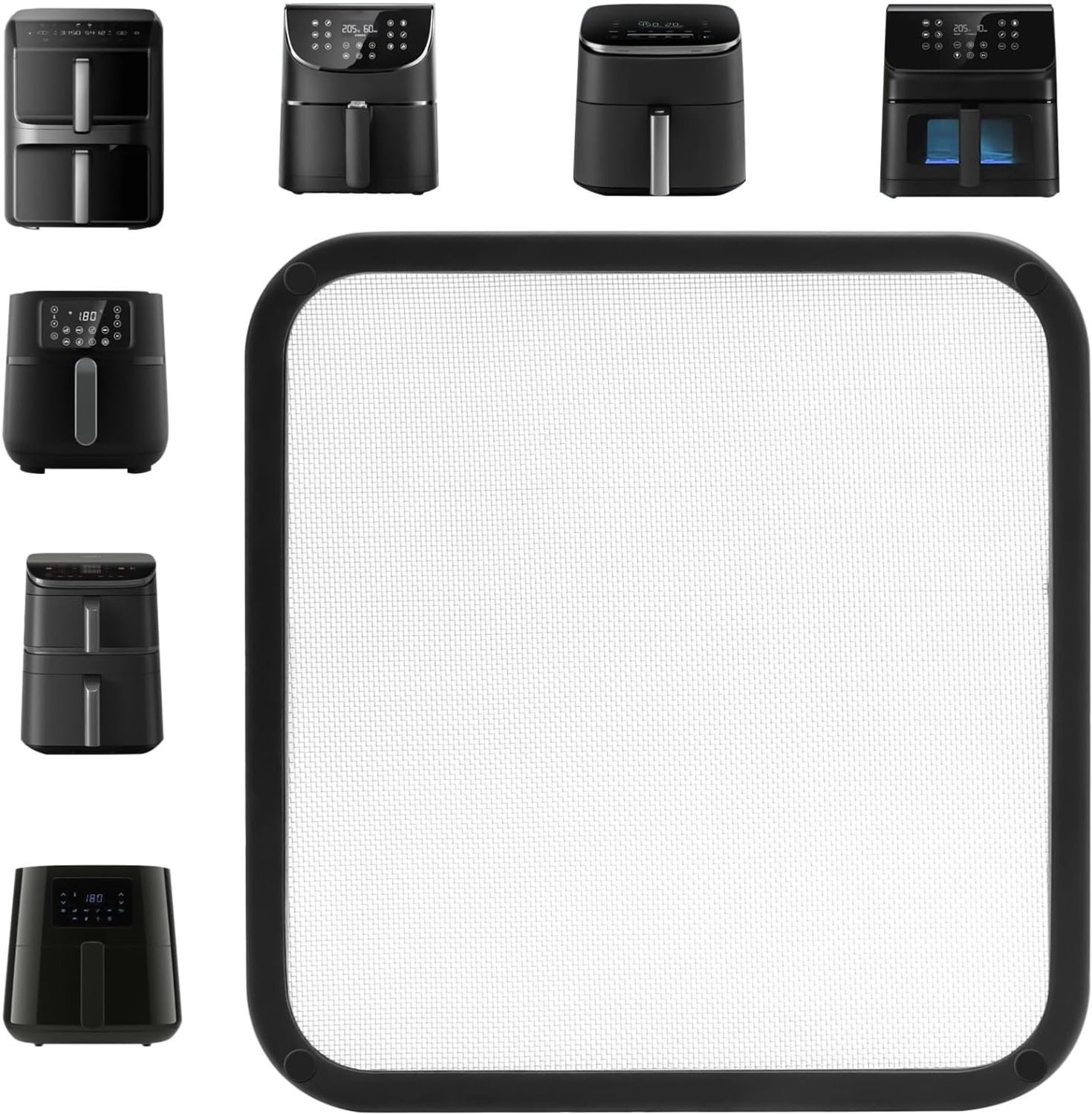 Spatbescherming voor Airfryer 22 x 21 x 0.5 cm, Geschikt voor Hot Air Fryer en Philips Accessoires, Ideaal voor Gezond Koken en Vetvrij Bakken