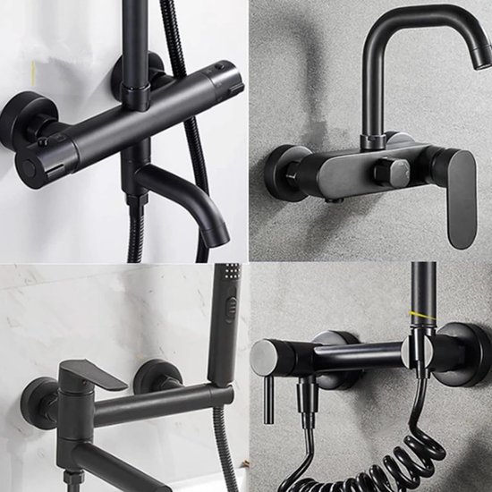 2 stuks rozet douchekranen, 3/4 inch roestvrij staal, zwarte rozet buisafdekking voor douchekranen, kranen, radiatoren (80 x 30 mm) — afbeelding 2
