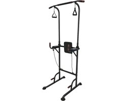 Fitby Pull Up Station - Krachtstation - Pull Up Bar - Dip Station - Optrekstang - Home gym - Fitness - Hoogte Verstelbaar - Zwart