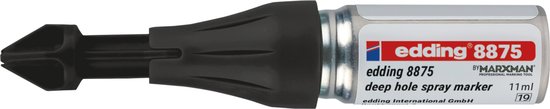 Edding 8875 deep hole spray marker, 11ml. Zwarte punt en dop op metalen huls.