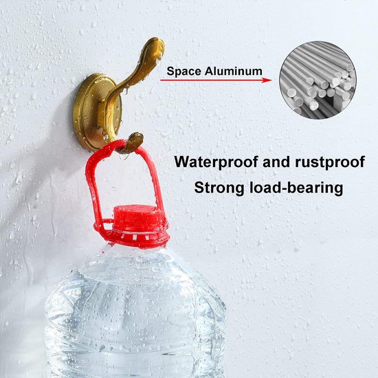 Vintage metalen kapstokhaken 4 stuks, antieke messing handdoekhaken aan de muur gemonteerd, zware wandhaken voor badkamers, badjas, kledinghangerhouder voor boerderij, slaapkamer, keuken — afbeelding 4
