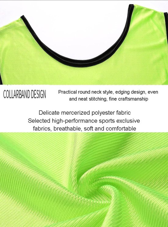 12 stuks, voetbalslabbetjes, voetbal hesjes, sneldrogende voetbalteamshirts jeugdsport scrimmage voetbalteamtraining genummerde slabbetjes oefensportvest, trainingsslabbetjes voor jongens en — afbeelding 3