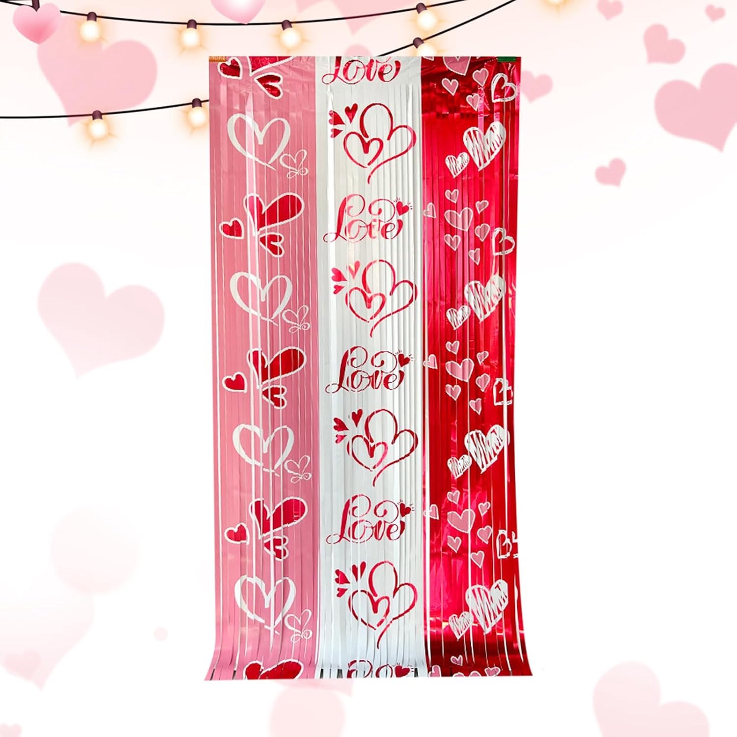 Hartslinger van aluminiumpapier, romantische en glanzende decoratie van metaal, hartslinger, metaal, voor verjaardag, Valentijnsdag, bruiloft, feest, binnen en buiten, decoratie