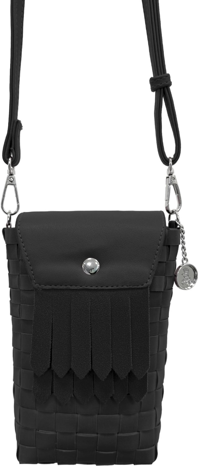 Crossbody bag fat strap black size XS with PU shoulder strap