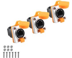 Uonecn RJ45 Waterdichte Schakelaar, RJ45-stopcontact voor IP65 Mount Ethernet Panel Connector-Cat5e-Cat6-LAN Socket