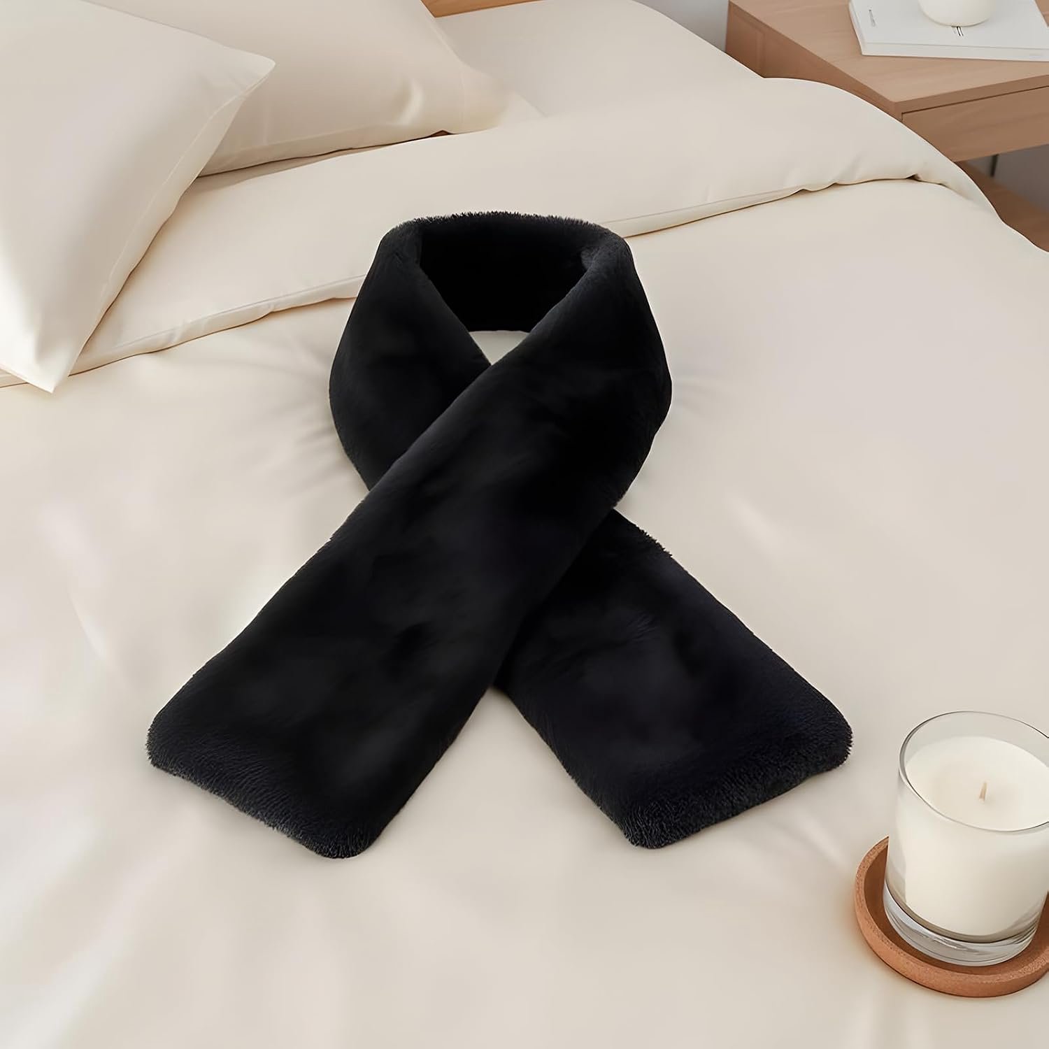 Anti-diefstal sjaal met ritszak - warme winddichte sjaal als nekwarmer, zachte en gezellige halsdoek met verborgen vak, licht en draagbaar voor herfstpendelaars in V
