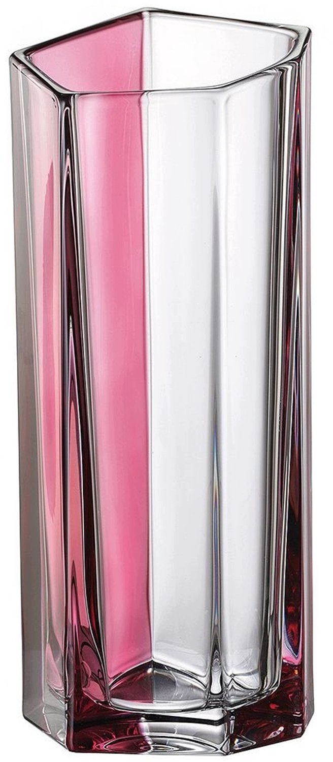 Bohemia Bazalt Pink Line Kristallen Vaas 30cm