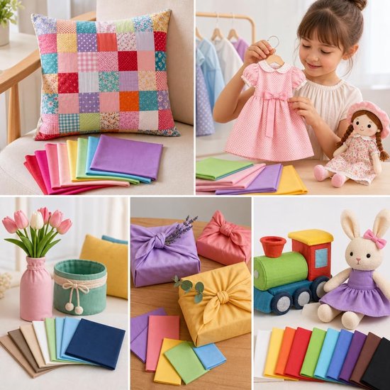 50 stuks katoenen stof, 20 x 20 cm, patchworkstoffen voor naaien, quilten — afbeelding 4