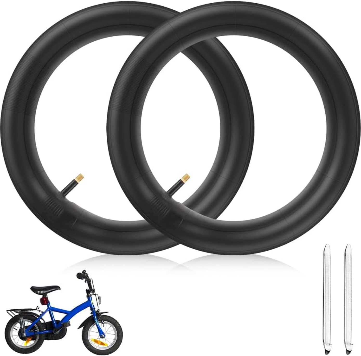 SnelShoppen - 2 x Fietskamers 16 x 1.75/1.9/2.125 met Schrader Ventiel, Geschikt voor Kinderen, Volwassenen, Unisex Kinderwagen en Fietstrailers