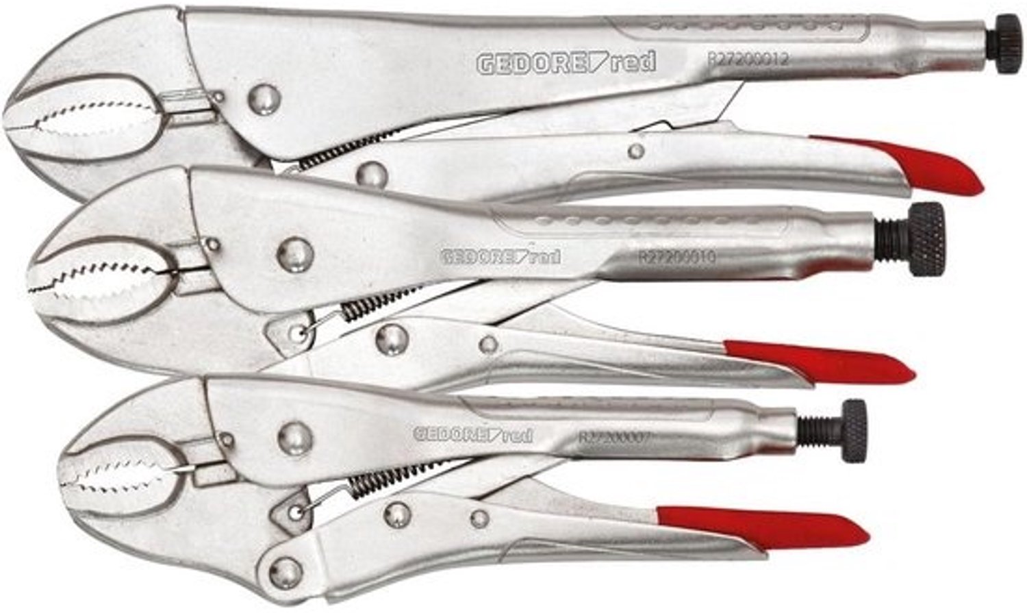 Griptangenset - Klemtangen Set - Vastgrijpen Werkstukken - Chroom-Vanadiumstaal - 7 10 12 Inch - Rood