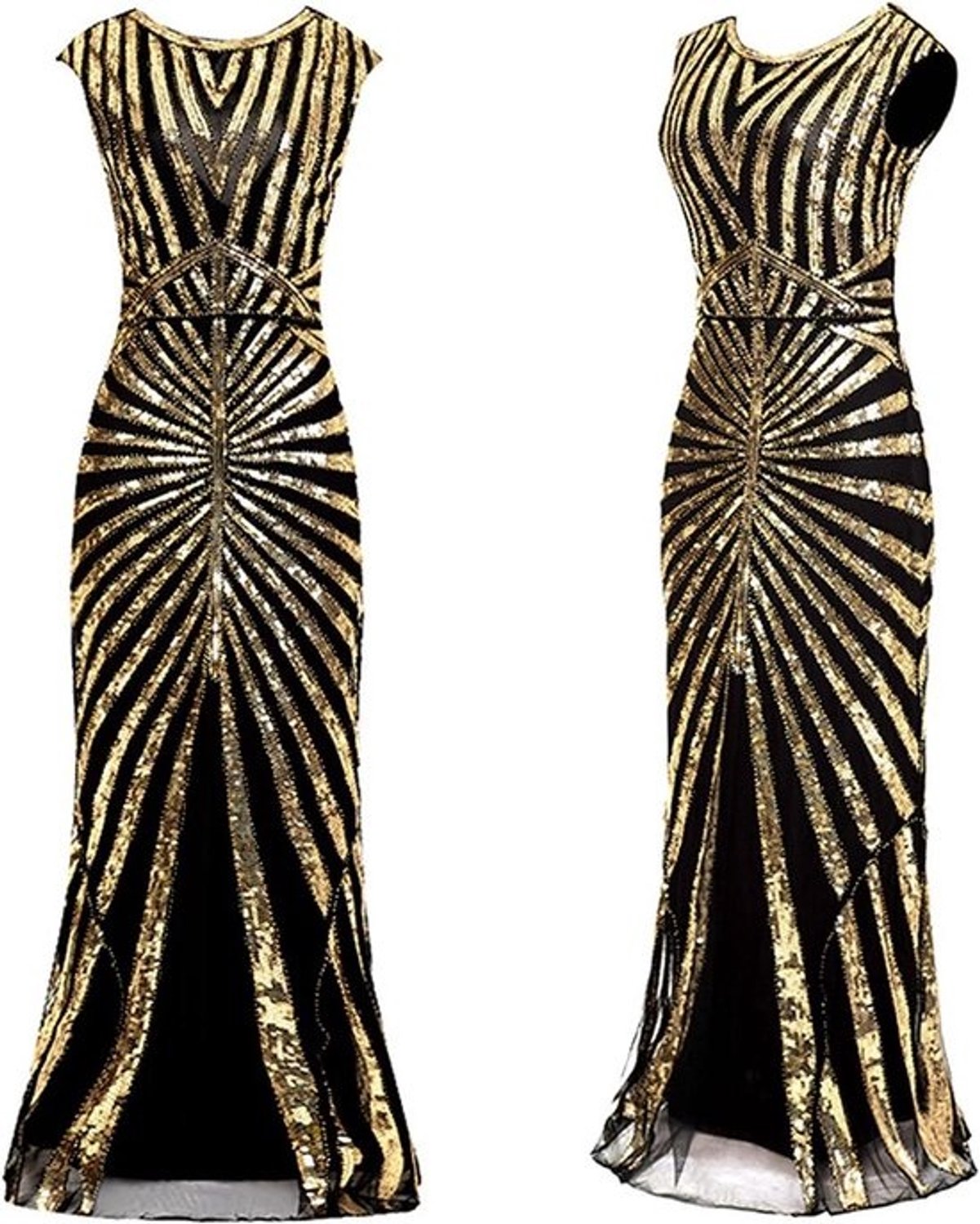 Avondjurk Dames - Feestjurk Maxi - Feestelijke Gelegenheid - Tule en Glitter - Lange Pasvorm - Zwart