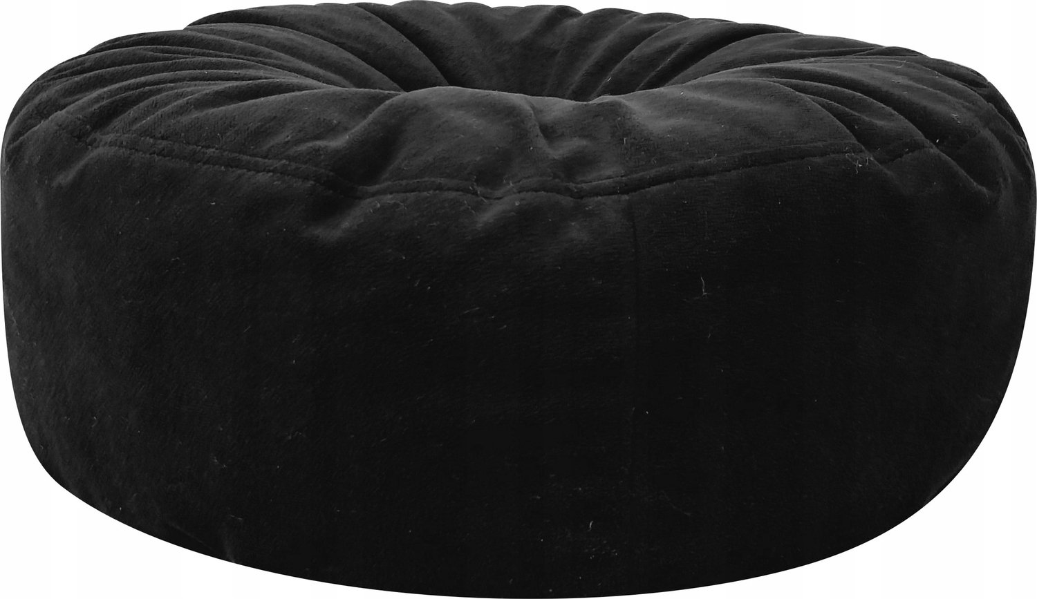 Pouf Roller Velvet Zwart 47x47x20 cm - Comfortabele Voetenbank & Zetel
