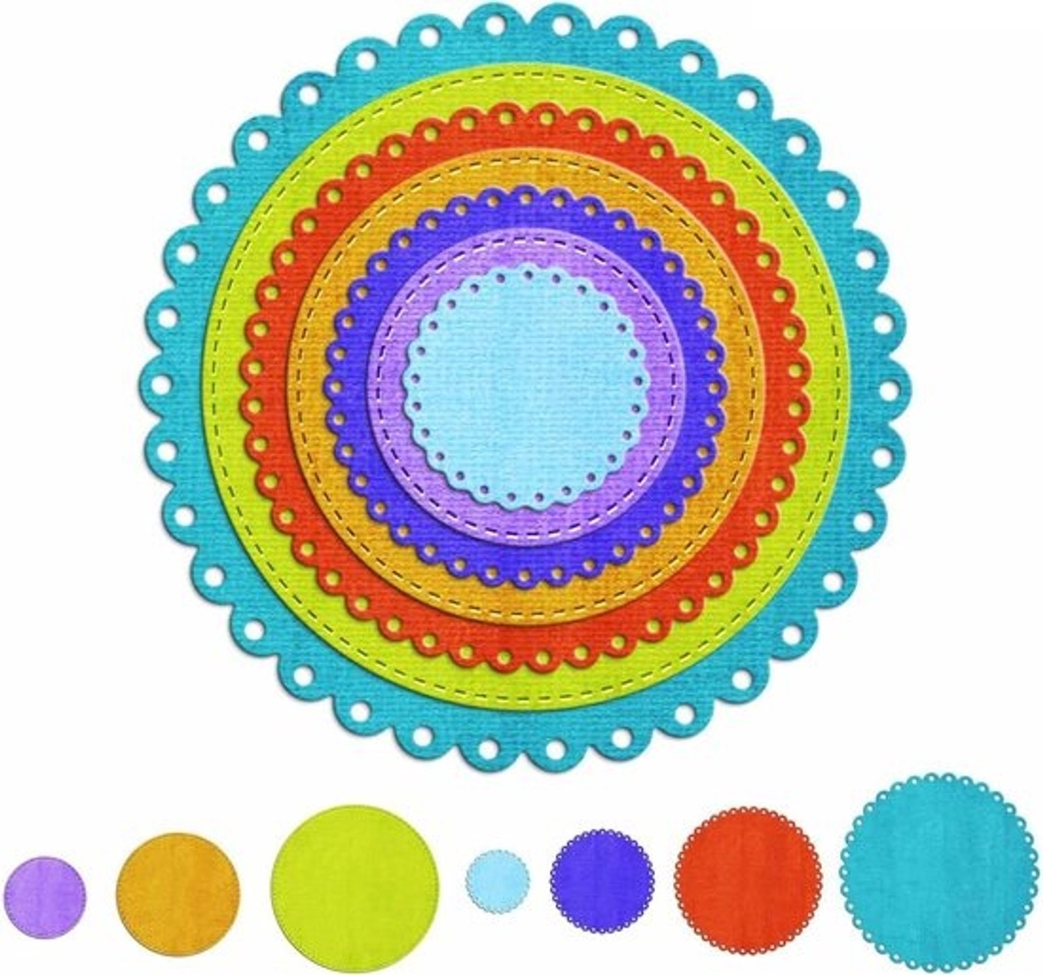 Snijmallen Cirkel - Papier Stansen - Kaarten Maken - Gladde Randen - 11.2 x 11.2 cm - Zilver