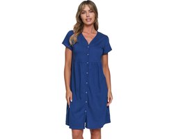 Doctor Nap Katoenen Nachthemd Dames Borstvoeding Zwangerschap Indigo Blue TCB.7547 L / 40