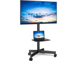 RFIVER TV-vloerstandaard tv-standaard met wielen voor plasma/LCD/LED-schermen 27-60 inch, tv-kast met wielen max. 40 kg, Max VESA 400 x 400 mm met ins