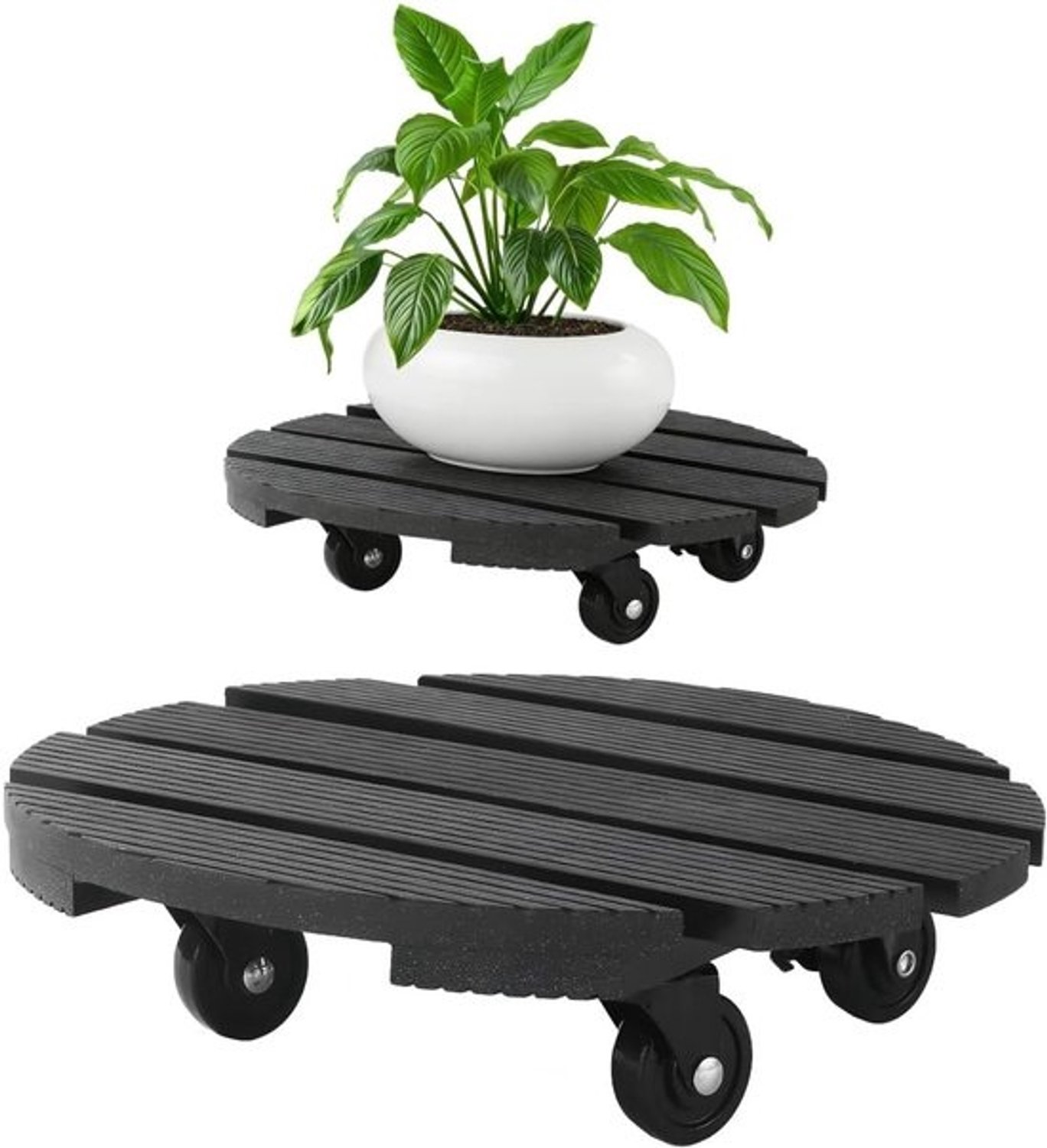 Bloemenroller met wielen - Plantenroller rolplank - Verplaatsen van planten - 360 graden wielen - 30 x 30 cm