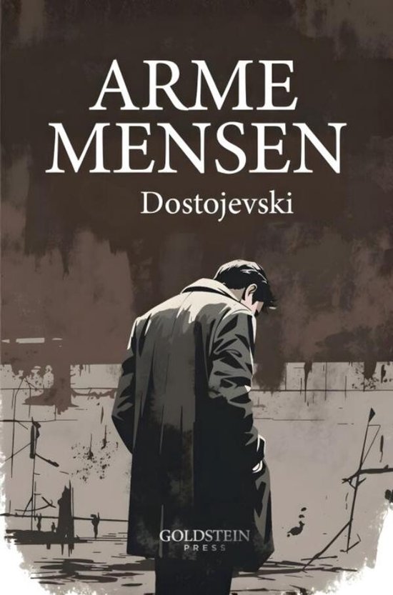 Livre 'Pauvres gens' de Dostoïevski, avec une illustration d'un homme portant un long manteau.
