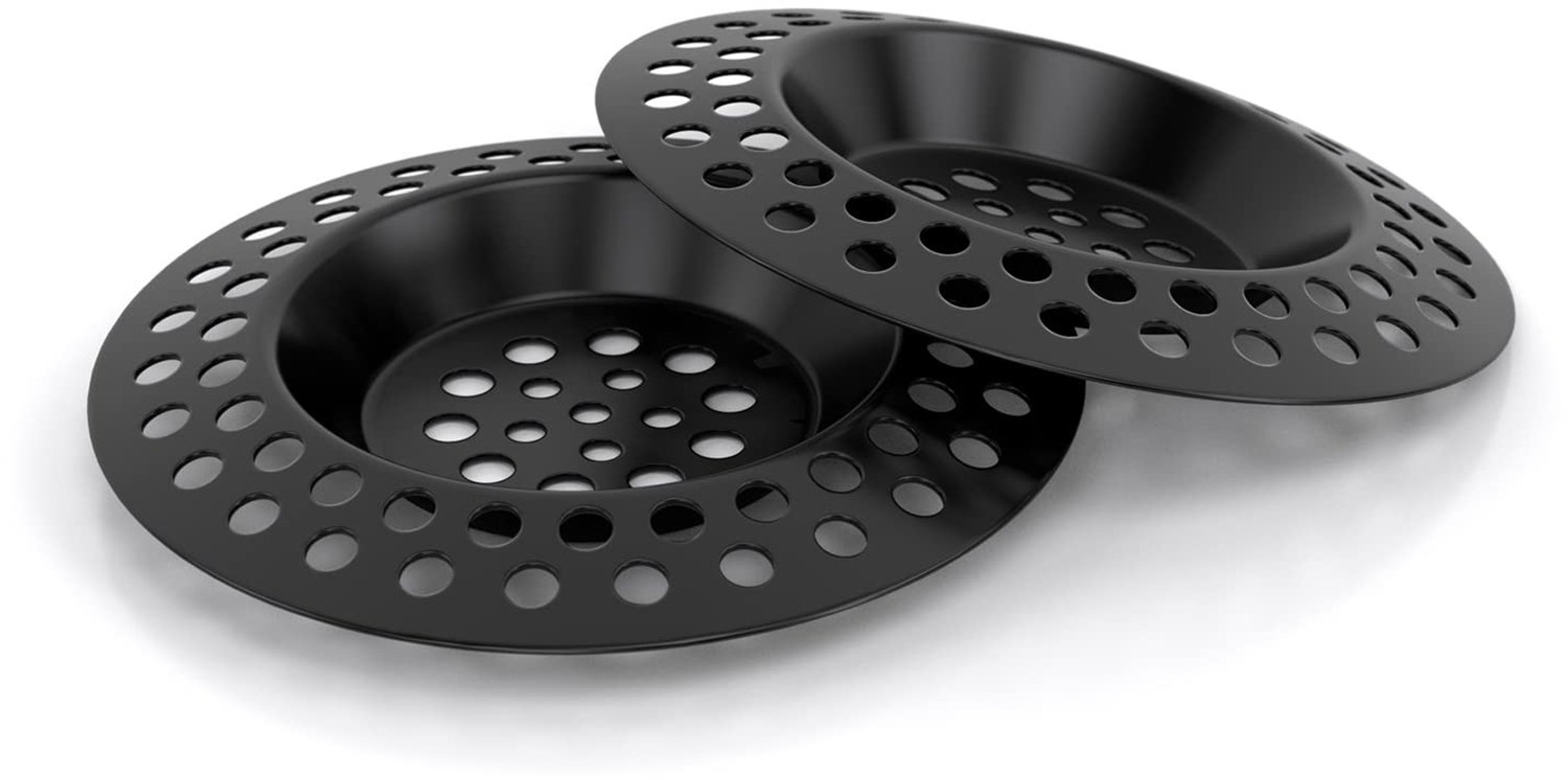 ABFLUSSHELD Set van 2 afvoerzeefjes, roostvrijstaal, luxe wastafelzeef, flexibel haarzeef, douche, afvoerzeef, keuken en douche, premium gootsteen, zw