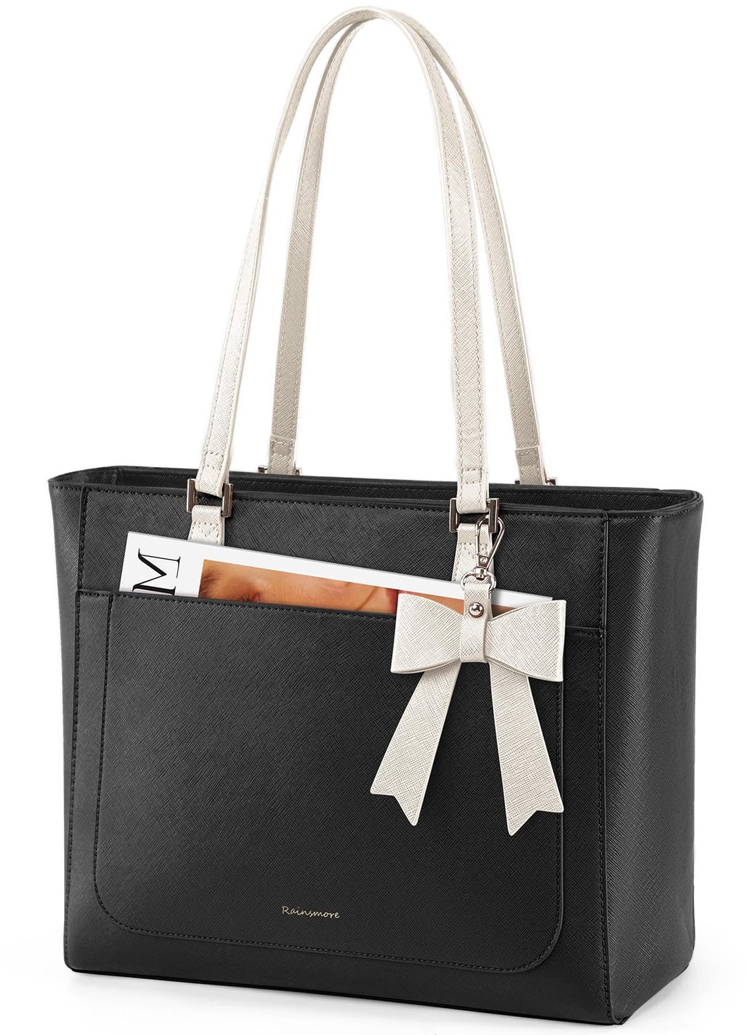 RAINSMORE Draagtassen voor Vrouwen Grote Handtassen voor Vrouwen Waterdichte PU Lederen Schoudertas Dames Draagtas met Rits Handtas voor School Werk R