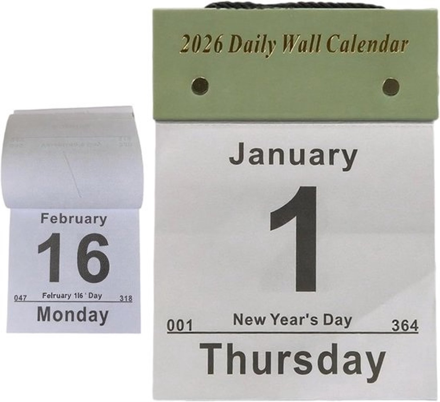 Wand Dagkalender - Afscheurkalender Bureau - Dagelijkse Planning - Ruime Notitie Ruimte - 365 Dagen - Neutrale Kleuren