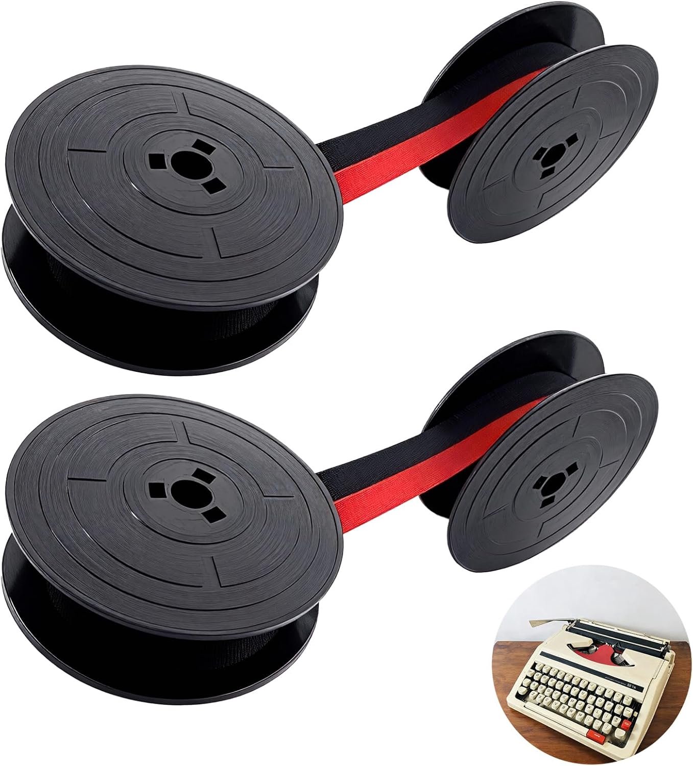Typewriter Band 2 Pack - Rood Zwart Dubbel - Eenvoudige installatie - Universele compatibiliteit - ShopVlot