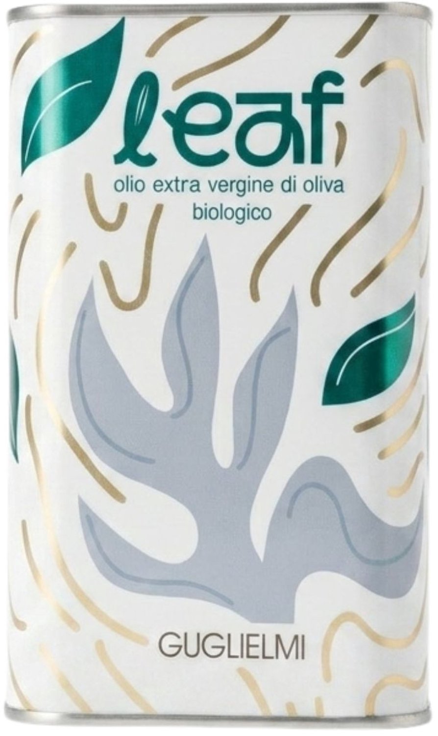 Guglielmi Leaf - Kinderen / Baby Bio Olijfolie – Extra Vierge Olijfolie – 500 ml Blik Blauw – Biologisch & Zacht van Smaak – Superieure Kwaliteit – Eerste Koude Persing – Uit Puglia, Italië